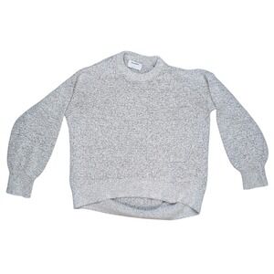 Old Navy Large Grey Crewneck long Sleeve Fluffy Knit Sweater Cozy Fluffy